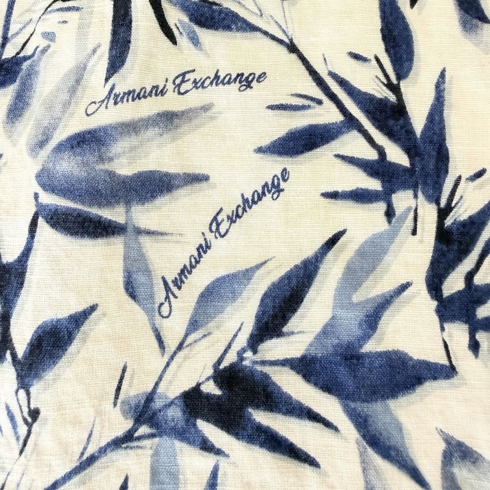 Armani‎ Exchange Botanical Maxi Skirt Sz 12 Blue White Lined Preppy Quiet Luxury - Picture 5 of 9